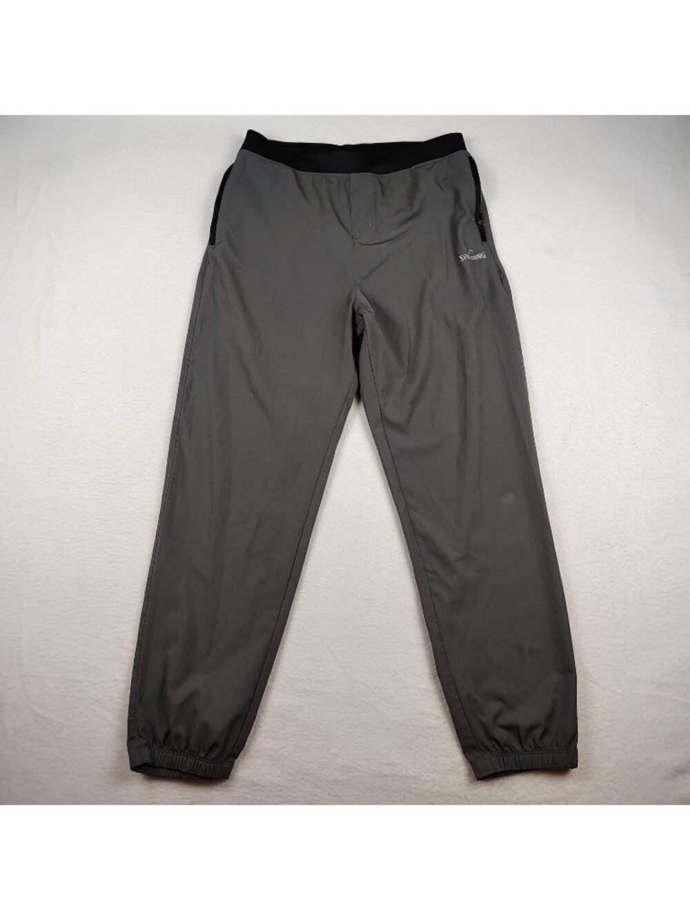 Spalding Jogger Athletic Pants Boys 14/16 Husky Gray Zip Pocket